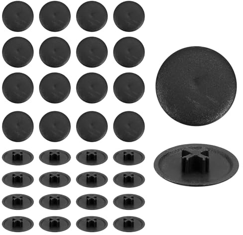 Sourcing Map 400Pcs Black Plastic Screw Cap Covers, 17 x 4mm, Phillips Cam Fitting Nut Self-Tapping Screw Decoration Tapping Fasteners