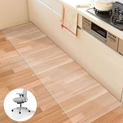 Tappeto Trasparente Salva Parquet,Tappeto Sedia Ufficio AntiGraffio, Tappetino Protettivo Trasparente Resistente per Pavimenti Duri,Impermeabile, Riduce Il Rumore(100 * 200cm,3mm)