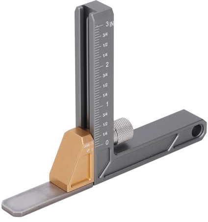 Holzbearbeitungs-Höhenmesser, Metrische Einheit, Verstellbarer Tiefenmesser, Tischsägen-Messmesser, Höhenmesswerkzeug, Tiefenmesswerkzeug, für Sägetisch-Trimmmaschine
