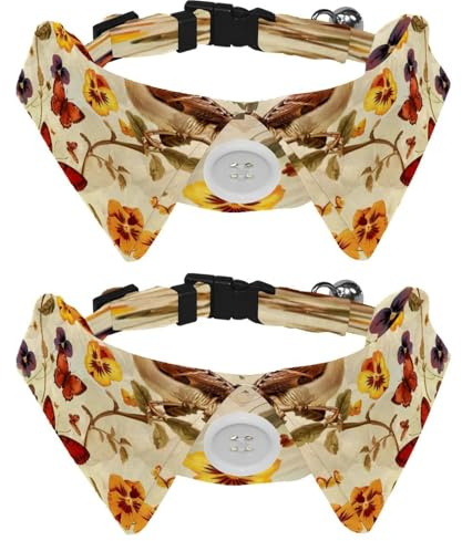 Fliege für kleine Hunde, Hemd, Halsband, Schmetterlinge, Vogel, Stiefmütterchen, Welpen, Hunde, Katzen, Fliegen für Party, Hochzeit, Urlaub, Haustierzubehör, 2 Stück