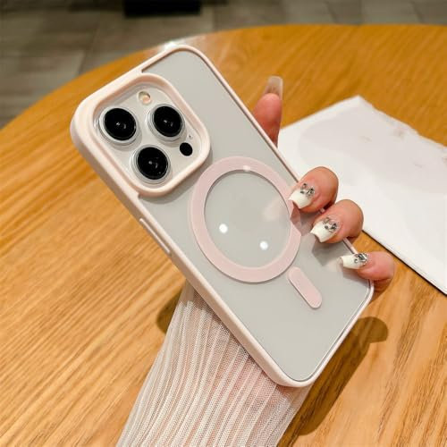 ADKOT Custodia magnetica trasparente per iPhone 16 15 14 11 12 13 Pro Max Mini X XR XS 7 8 Plus SE3 Cover, rosa, per iPhone 15 pro