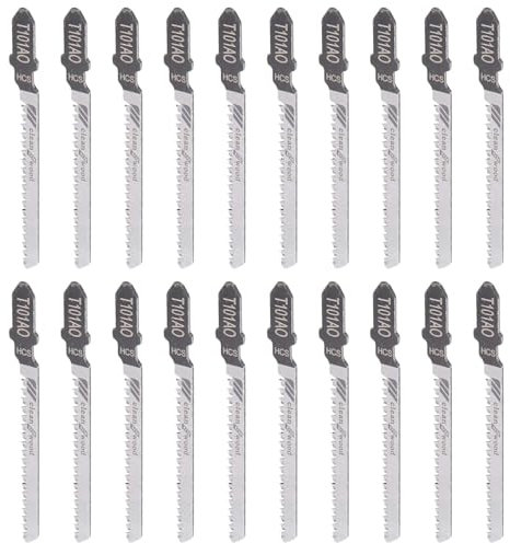 Agwuoetr 20Pcs Reciprocating Jigsaw Blade T101AO T-Shank Multi Jig Saw Blades for Wood Plastic Cutting Disc