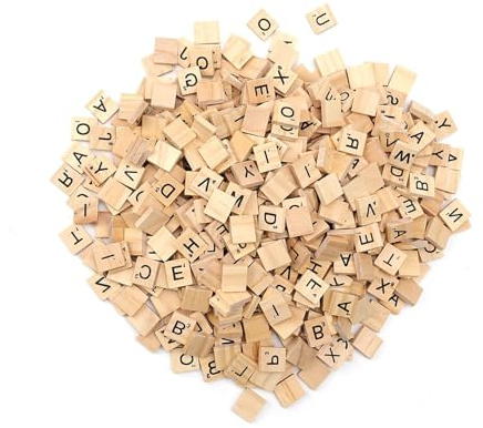 DIYCUT 500 Pezzi Lettere Legno, Piccole Tasselli Scrabble, Lettere Educative per Bambini, Ideale per Fai da Te, Giochi in Scatola, Apprendimento e Istruzione per Bambini