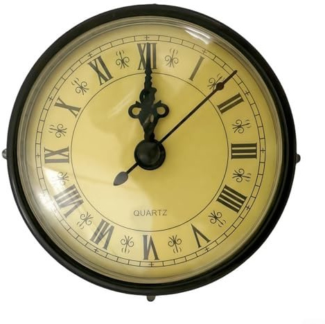 Mecanismo de reloj de cuarzo de 80 mm con números romanos, mecanismo de reloj silencioso de cara negra, piezas de repuesto para proyectos de fabricación de relojes DIY