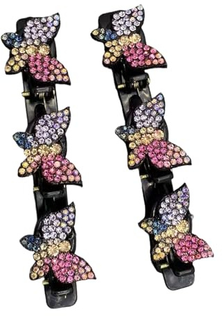 1 paire de pinces à cheveux antidérapantes à double couche avec strass pour femmes, accessoires de cheveux double couche antidérapante