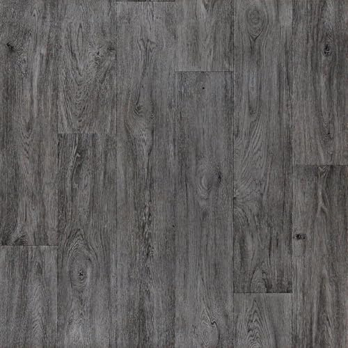 Vinyl Flooring Modern Wood Oak Plank Effect Vinyl Flooring Roll | Non-Slip Easy Clean Waterproof Lino Vinyl Floor | Living Dining Room, Lounge, Hallway Flooring (Dark Grey, 3m x 4m)