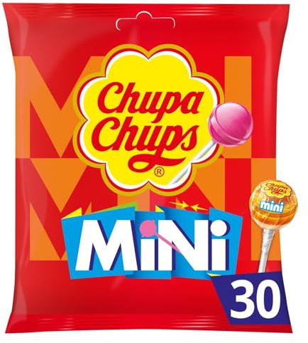 CHUPA CHUPS – Mini Sucettes Assorties aux Saveurs Fruitées, Plaisir Coloré en Sachet 180g - Le Lot De 4