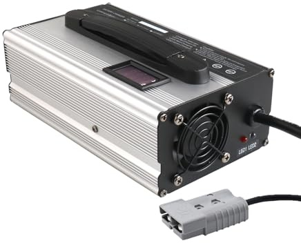 Lzyjck Chargeur de Chariot élévateur électrique 36 V 20 A, avec écran LCD et Prise Anderson 50 A/120 A, pour Chariot élévateur électrique, transpalette et autolaveuse.,50A Anderson