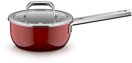 WMF Fusiontec Mineral Pro, Stielkasserolle mit Deckel, 16 cm, langlebiges, kratzfestes Material, kleiner Topf, für alle Herdarten geeignet, Made in Germany, Passion Red, 0519565290