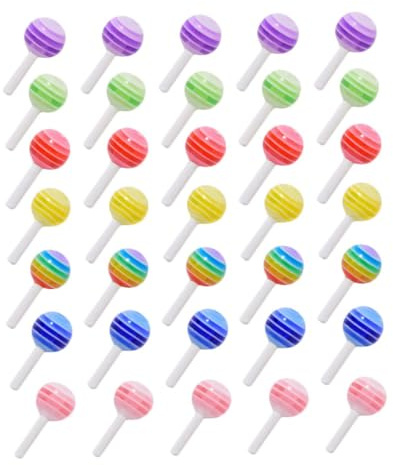 PRETYZOOM Dijes de Piruleta para Uñas DIY 50 Piezas Tamaño Pequeño Decoración Uñas DIY para Niñas Accesorios de Resina Multicolor para Manicura Creativa Color Aleatorio