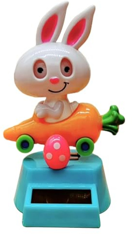 Genérico Figurine Solaire de Pâques Bobble - Jolie oscillante, décoration de Tableau de Bord de Voiture, tête Mobile, Sauteur de Danse avec lumière | Figurine de Voiture