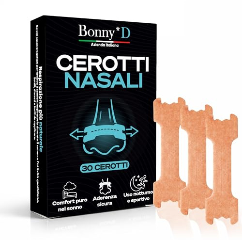 Bonny*D Cerotti Nasali 66 * 19mm, 30 Cerotti Naso Traspiranti, Resistenti