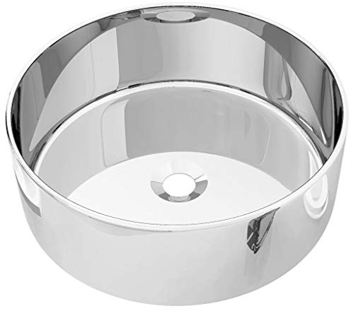 vidaXL Waschbecken 40 x 15 cm Keramik Silbern