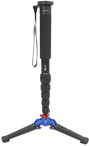Monopied 160 cm, 6 Sections, avec Sac de Transport, Appareil Photo léger Magnalium pour maximale, Monopod Monopod, Noir