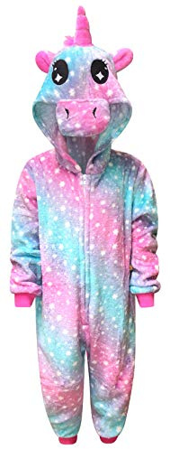 Live It Style It Niños Unicornio Onesie Pijamas cómodos para niñas Traje de Dormir Suave Regalos para niños Disfraz de Mono Animal