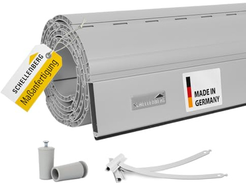 Schellenberg Rolladen Maßanfertigung, PVC Rolladenpanzer, Auswählbar: Breite 50-200 cm, Höhe 100-230 cm, System Maxi, Farben Weiß, Grau