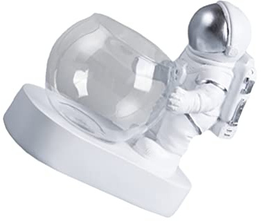 SOLUSTRE Hydroponischer Schmuck des Harzastronauten Glasvase Mit Licht Vase Wasser Pflanzer Für Blumenarrangements Wohnkultur Und Schreibtischdeko 6.10 X 5.71 X 3.15 in