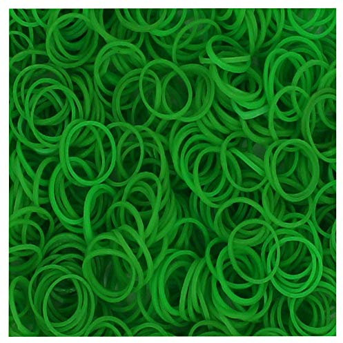 Lily Collection ca 600 Loom Bands Loom Bänder Gummibänder DIY Latex und Blei frei Armband Armbänder 600 x Grün 12 S-Clips 1 Haken