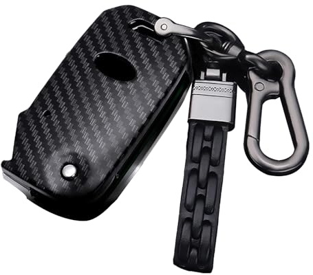 ontto ABS Klapp Autoschlüssel Hülle Kompatibel für Kia Sportage Ceed Sorento Cerato Forte KX3 K5 2017-2020 Fernbedienung Cover Schlüsselhülle Etui Schlüsselanhänger Schlüssel Schutz-Kohlefaser schwarz