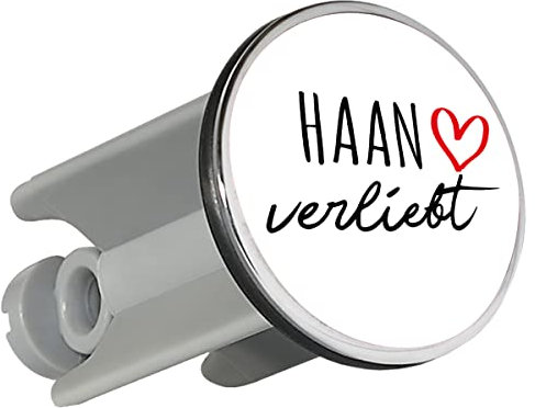 Huuraa Waschbeckenstöpsel Haan verliebt Geschenk 4cm für Waschbecken Abflussstopfen Haan Geschenkidee