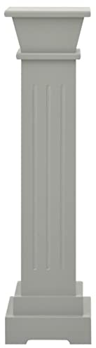 Gecheer Klassischer Säulen-Pflanzenständer Blumensäule Pflanzenhocker Dekosäule Grau 17 x 17 x 66 cm (L x B x H) MDF