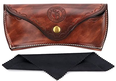 Tourbn Unisex Deluxe Brillenetui aus Leder, harte Aufbewahrungsbox für Lesebrille und Sonnenbrillen, Braun#1, 18*8*4.5cm