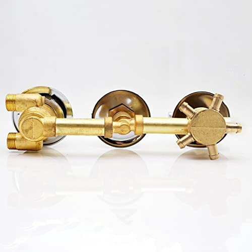 Brass Thermostatic Shower Mixer Tap with Integrated Shut Off/Diverter Valve, 2/3/4/5 Way, Temperature Control Cold and Hot Mixing Valve for Shower,Intubation 5 Way