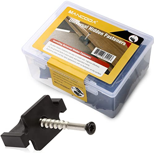 ManCoda Hidden Deck Fasteners for Composite Decking Board, Universal Hidden Fasteners with Stainless Steel Screws, Composite Decking Clips for Wood Deck Framing, 90 Per Box for 50 SQ.FT.