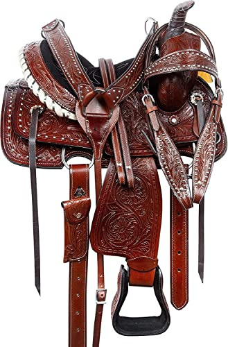 SHOWMEN CRAFT Sella Western Cavallo Rosso Laredo Pony/Shetty Sella Western per Bambini Sella Western Amigo Completa , 17