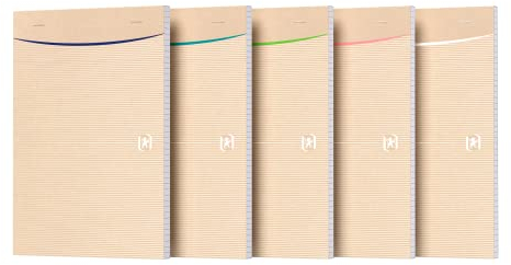 Oxford Schreib-Block A5, kariert, gut für die Umwelt, 80 Blatt, recycling, 5 Stück