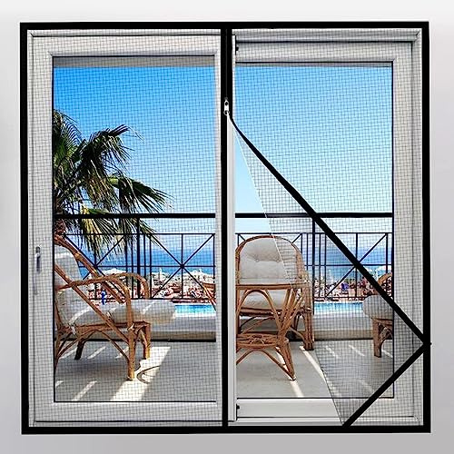 Custom Size Cat Safety Mesh with Self-Adhesive Tape, Cat Protect Net Mesh with Zipper, Fly Screen Mosquito Net, Cat Window Mesh Screen for Window Flat
