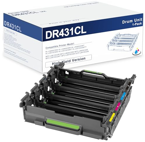 DR431CL Drum Unit 30,000 Pages DR-431CL Replacement for Brother DR431 Work with MFC-L8900CDW Drum HL-L8360CDW HL-L8260CDW MFC-L8610CDW(DR 431CL 1-Pack; Toner Not Included)