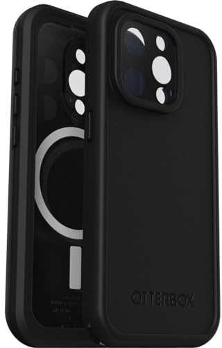 OtterBox Fre Hülle für iPhone 15 Pro für MagSafe, Wasserdicht (IP68), stoßfest, schmutzabweisend, schlanke Hülle mit integriertem Displayschutz, 5X getestet nach Militärstandard, Schwarz