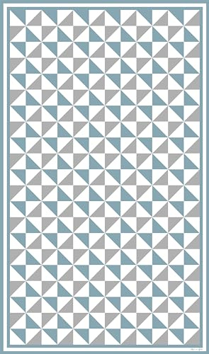DobleUve Estudio Alfombra Vinílica Hidráulica 31 | Color Azul | 47x80 cm | Alfombra Cocina Lavable Antideslizante | Alfombra Vinilica | Suelo Vinílico | Alfombra Vinilo Salón