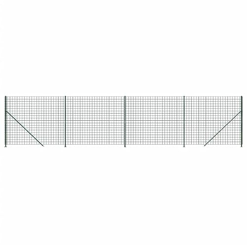 Tidyard Maschendrahtzaun mit Bodenhülsen, Komplett Set Maschendraht Zaunset Gartenzaun Grün 1,4x10 m