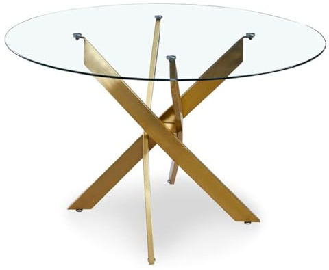 Paris Prix Table de Repas Ronde Design Rixa 120cm Or