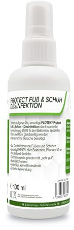 Flotex® - Schuh Desinfektionsspray 100ml | schnelle & wirksame Schuhdesinfektion | Geruchsentferner für Schuhe | Schütz vor Fußpilz |Protect Fuß & Schuh Desinfektion