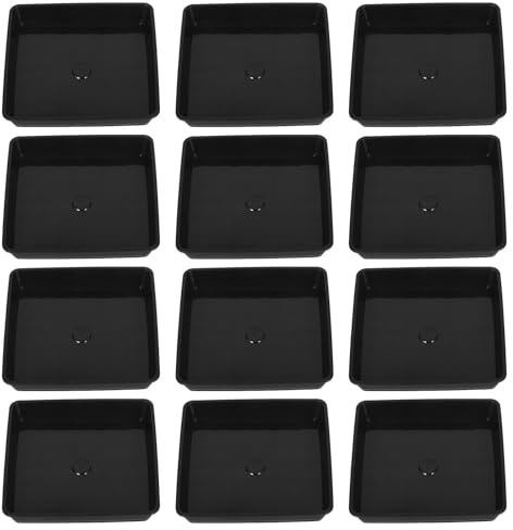 Tofficu Plateau Carré 12X12 Cm pour Pots De Fleurs - Soucoupe Anti-Fuite en Plastique pour Jardins Intérieurs Et Extérieurs Protection Sol Et Rangement Facile