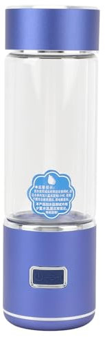 Botella de Agua de Hidrógeno, Mejora del Inmunitario de 1400 MAh Generador de Botellas de Agua de Hidrógeno Promueve el Metabolismo de 300 Ml 1600ppd Alta Concentración por (BLUE)