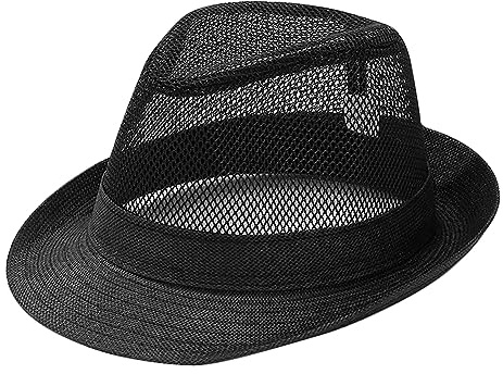 Men Panama Hat Fedora Trilby Hat Summer Straw Sun Hat Beach Hat Roll-up Jazz Cap Short Brim Hat Classic Gangster Panama Hat UV Protection Sun Hat Packable Foldable Straw Hat for Traveling