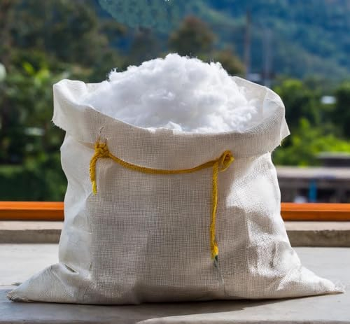 LANDSTER Watte Füllwatte Bastelwatte Kissenfüllung Stopfwatte Füllmaterial hochflauschig waschbar 95 Grad Weiß 10KG
