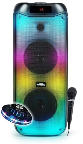 Enceinte Sono DJ Batterie BIG Ben PARTYBTHPL 200W Bluetooth/USB/AUX/Support Smartphone, Animation LED, Micro Karaoké, Ovni