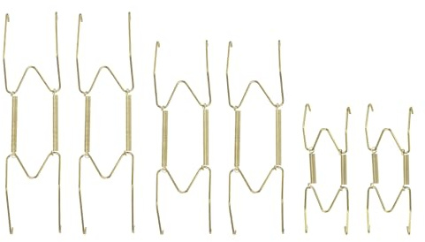 QUARKZMAN 6pcs Assiette Cintres Décoratifs Mur 4/6/8 pouce Or | Assiette Cintres Assiette Supports Mur Crochets pour Décoratif Plaques