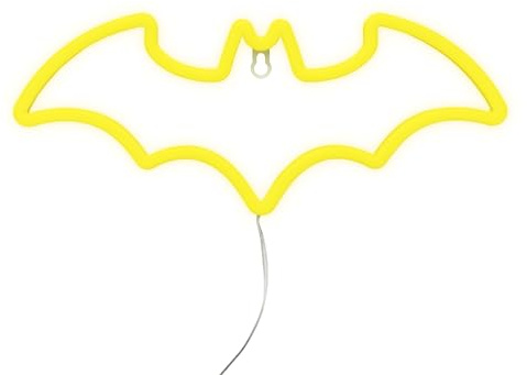 Lampe néon LED Batman sous licence officielle DC Comics, lampe en forme de logo emblématique, alimentation USB, accessoires et décoration de chambre de garçon | Paladone