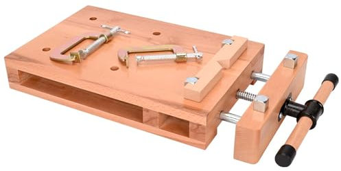 Panca portatile per pialla, mini banco da lavoro in legno di faggio, 53 x 28 x 7 cm, morsa mobile in legno da lavoro, versatile e regolabile, tavolo da lavoro in legno per morsetti piallare