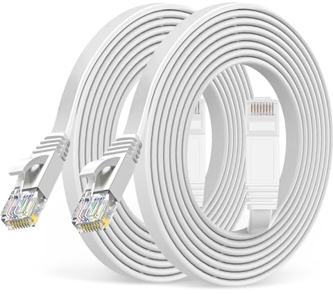 TBMax Cat6 Ethernet Cable 0.5m/1m/2m/3m/4m/5m/7.5m/10m/15m/20m/30m Long Internet Lan Cable Flat Network Cable (4.5m*2pack)