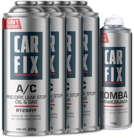 CARFIX, sustituto r1234yf, Sellador, refrigerante para aire acondicionado de automóviles, equivalente a 660 g, 4 latas, 5 en 1, 235g,