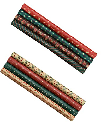 CIYODO 8stücke Pack Geschenkpapier Bedruckt mit Weihnachtsmotiven zum Basteln und Verpacken von Geburtstagsgeschenken Schachteln und Kreationen für Diy-projekte und Zufälliger Stil