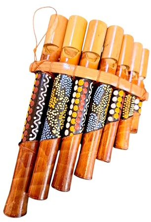 Flûte de pan Péruvienne Artisanale 7 notes Bambou,décoration aborigène