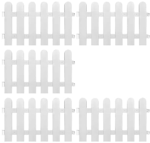 5 pièces clôture Blanche élégante clôture en Plastique Blanc insère Une haie décorative Bordure de pelouse de Protection pour Les fermes d'aménagement paysager Jardin 50 * 30 cm